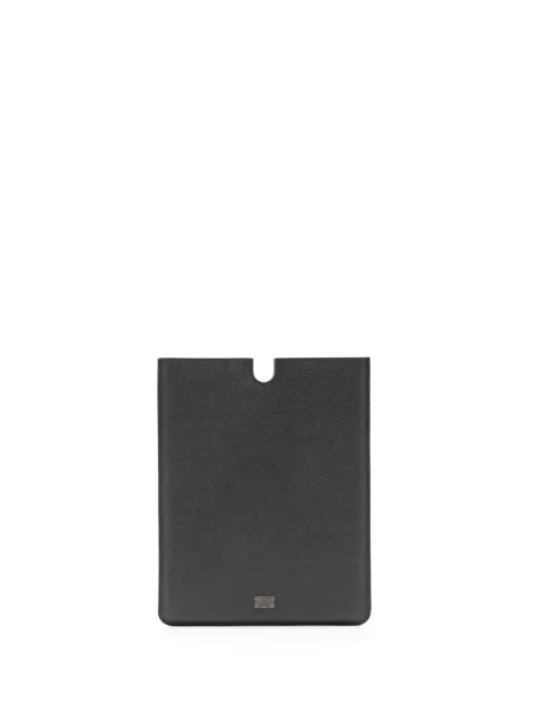 Dolce & Gabbana logo-plaque leather tablet case Grey BI2066A1047