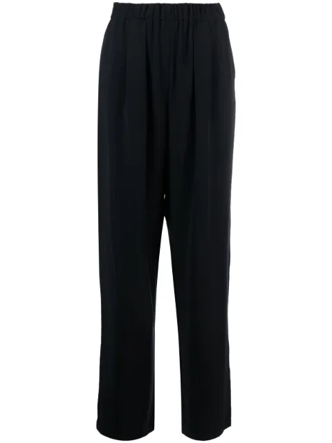 Emporio Armani pleat-detail high-waist trousers Blue D4NP1H2NWAZ