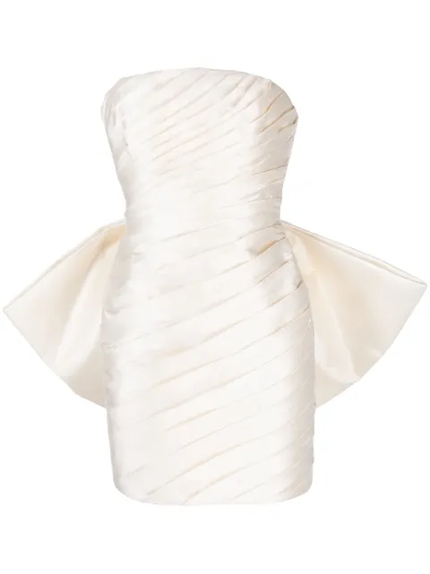 Rachel Gilbert Emmy bow-embellished minidress Neutrals 23FRG61502IVY