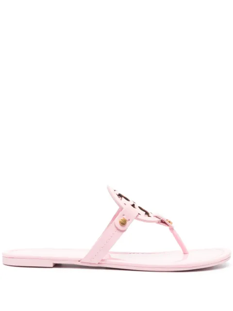 Tory Burch cut-out leather flip flops Pink 11743