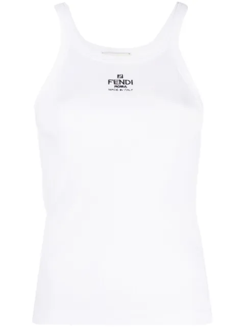 FENDI logo-embroidered vest top White FS7966ANQM
