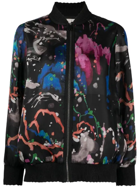 SHIATZY CHEN see-through printed silk jacket Black 132656