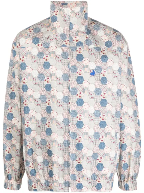 Chloe Nardin geometric-pattern cotton lightweight jacket Blue JA2