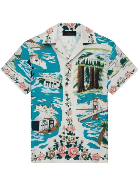 AMIRI California graphic-print shirt Blue SS23MSS007900