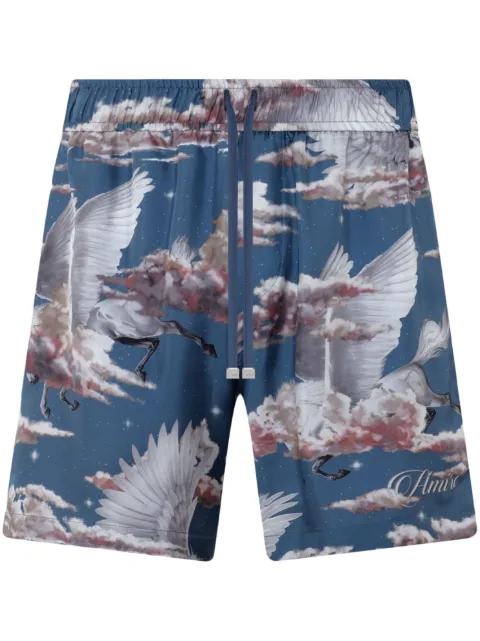 AMIRI graphic-print pyjama shorts Blue SS23MPB016420