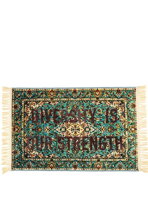 Seletti Burnt Diversity mix-print carpet Grey 18234