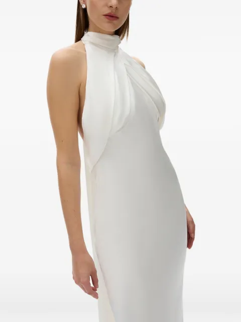 Rachel Gilbert Audrey draped-neck maxi dress White 23FRG61528IVY