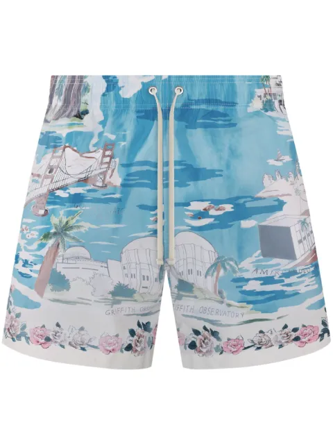 AMIRI graphic-print swim shorts Blue SS23MSB004900