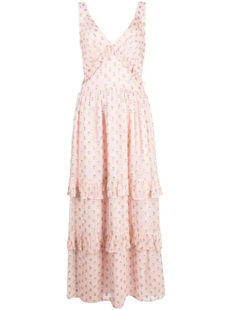 TWINSET ruffle-detail maxi dress Pink 231TT2050