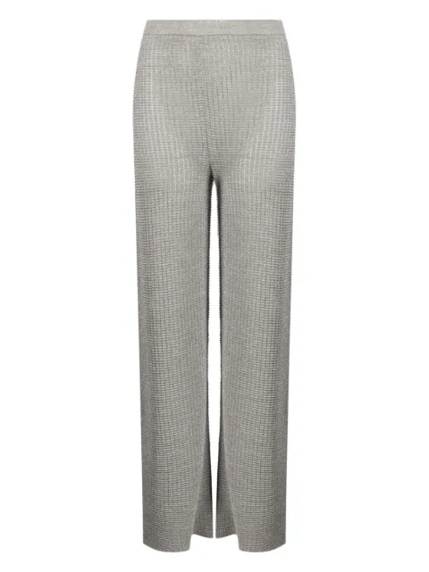 Solid & Striped high-waisted pointelle-knit pants Silver RE23507VLX01