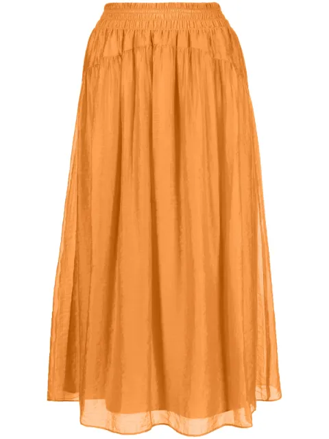Vince smocked-waist high-waisted skirt Orange V937830847