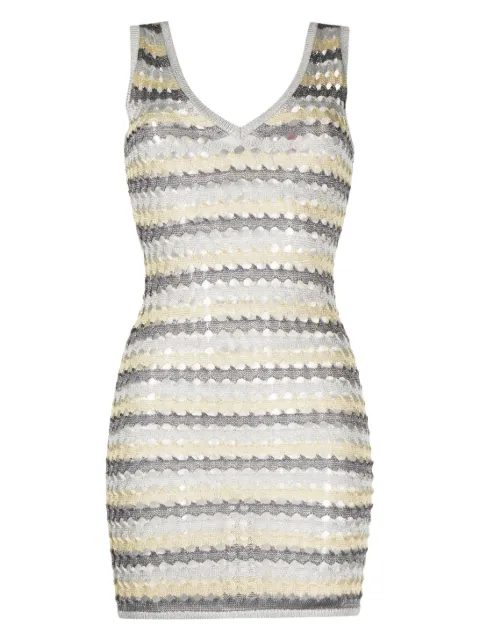 Solid & Striped tricot-knit mini dress Silver RE232053VLX02