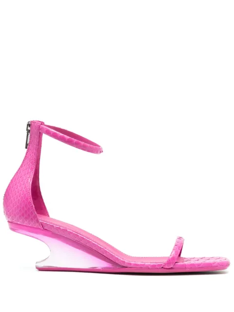 Rick Owens 55mm sculpted-heel leather sandals Pink RP01C5807LPYM