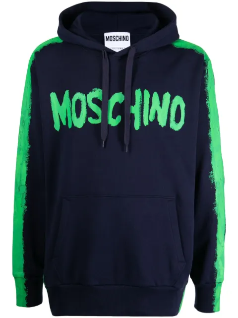 Moschino logo-print pullover hoodie Blue A17062028