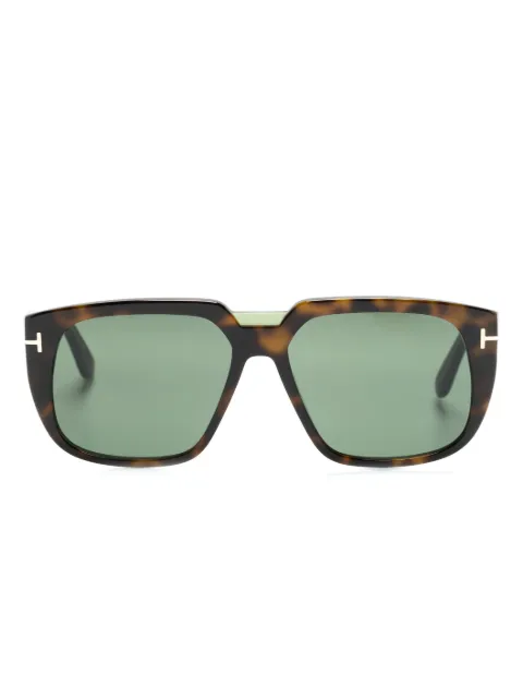 TOM FORD Eyewear tortoiseshell-effect square-frame sunglasses Brown FT1025