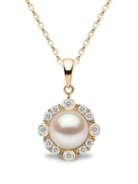 Yoko London 18kt yellow gold Trend diamond and pearl necklace White TPM02226F