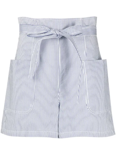 Philosophy Di Lorenzo Serafini striped high-waisted shorts Blue A03332158