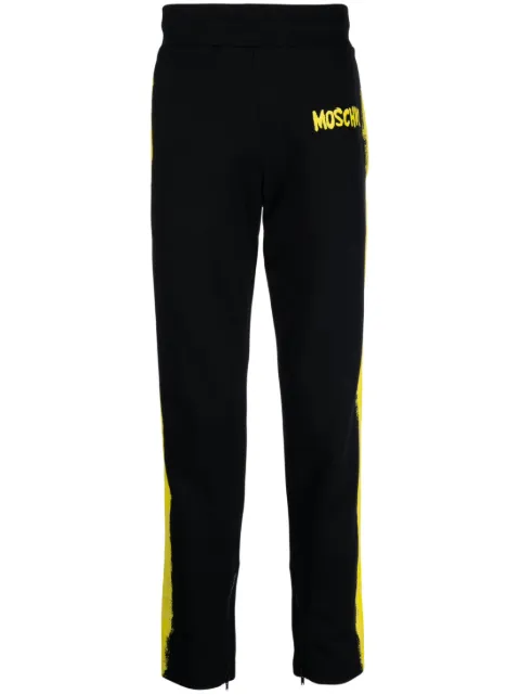 Moschino logo-print track pants Black A03262028
