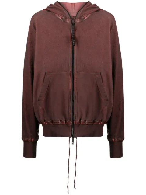 Isaac Sellam Experience zipped organic cotton hoodie jacket Red ZIPPYHOODSPG