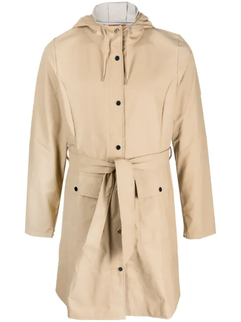 Rains belted hooded raincoat Neutrals 18130