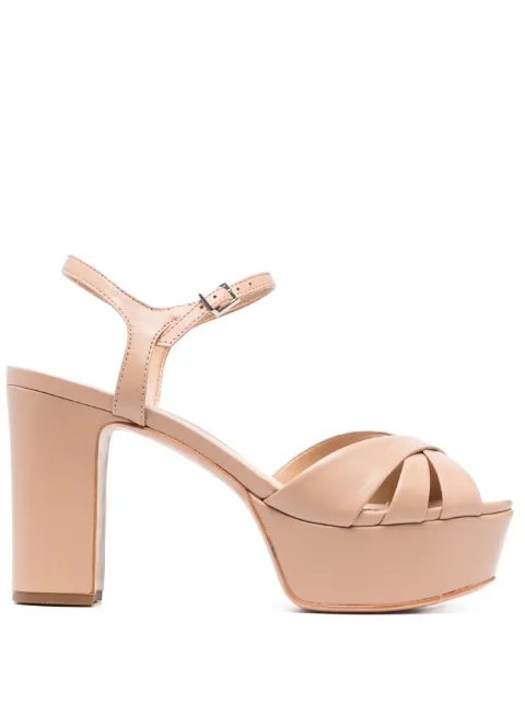 Schutz 110mm crossover-straps leather sandals Neutrals S2034600030005UXFS