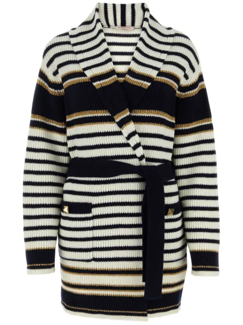Valentino Garavani striped lurex cardi-coat Blue BKH01U835