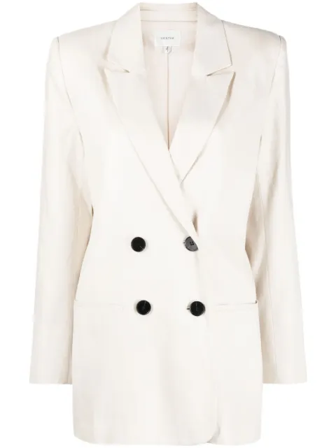 Gestuz double-breasted lyocell blazer Neutrals 10907024