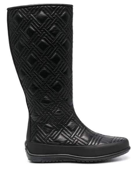 Baldinini diamond-pattern leather boots Black 549331PXNA0000
