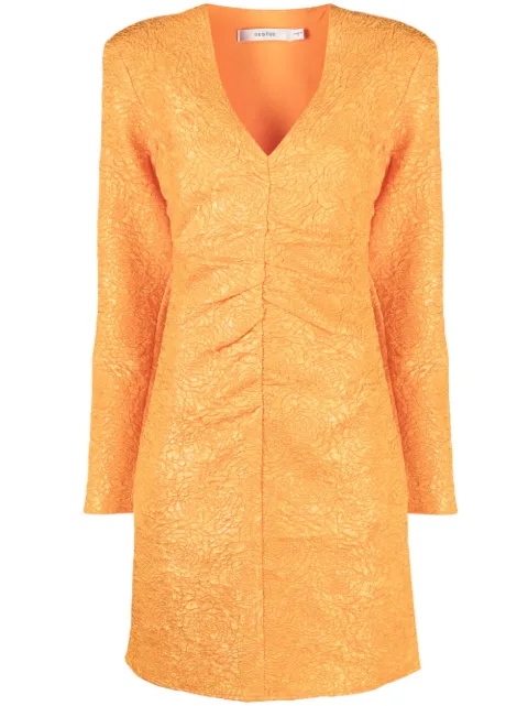 Gestuz jacquard V-neck dress Orange 10906936
