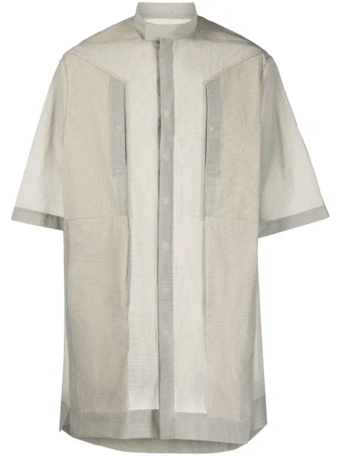 Rick Owens semi-sheer short-sleeve shirt Neutrals RR01C4712RG