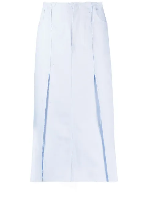 Raf Simons high-waisted denim midi skirt Blue 231W468