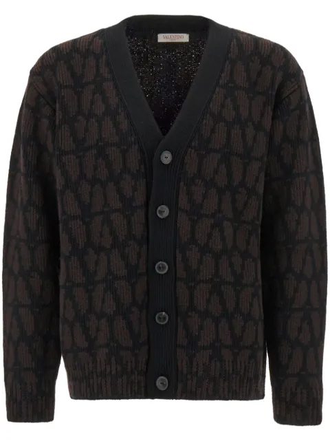 Valentino Garavani Toile Iconographe wool cardigan Brown VKA03B9JT