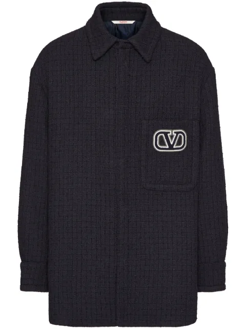 Valentino Garavani VLogo Signature tweed shirt jacket Black VCIH379GA