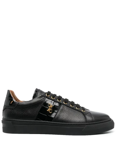 Billionaire contrast-detail low-top sneakers Black WACSMSC3856BLE001N