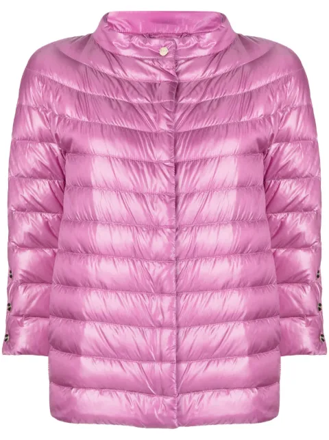 Herno three quarter-sleeve quilted jacket Pink PI001650D12017
