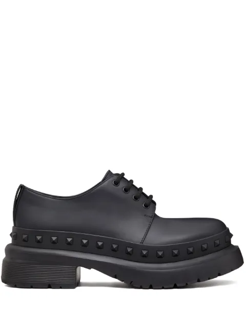 Valentino Garavani M-Way Rockstud leather Derby shoes Black YS0H32GZZ