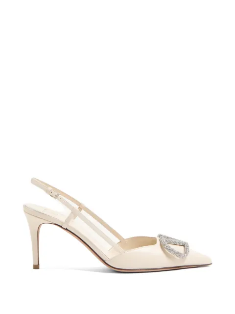 Valentino Garavani VLogo signature slingback pump in calfskin leather 80mm White WS0R01EST