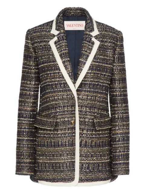 Valentino Garavani Tweed Party single-breasted blazer Blue BCE2N1869