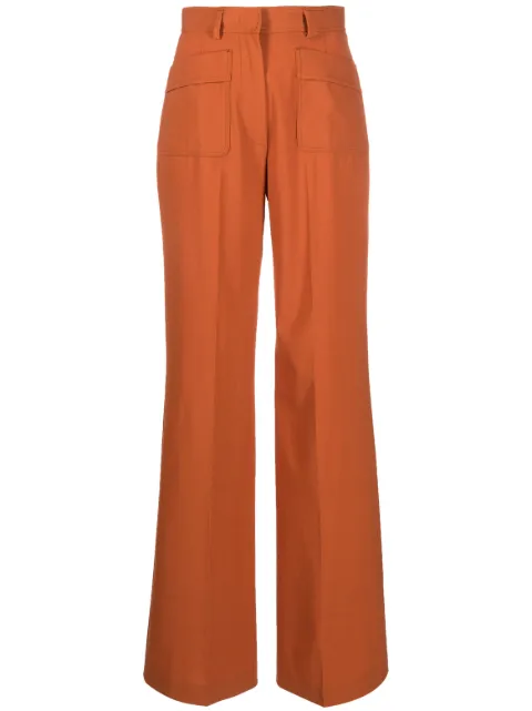 Fay pressed-crease palazzo pants Orange NTW8147465BVJM
