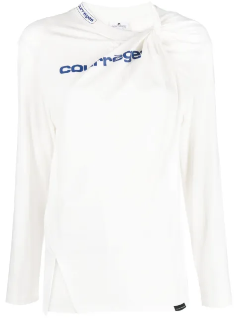 Courrèges double-layer asymmetric jersey White 123JBD037JS0071