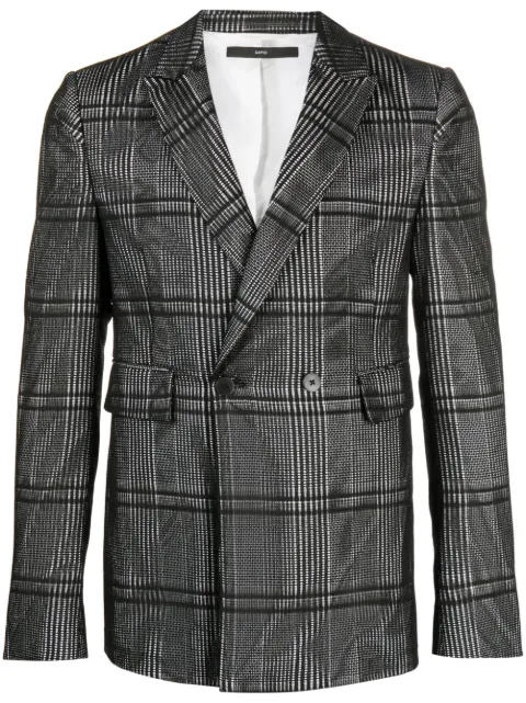 SAPIO plaid-check print cotton blazer Black N4GIROINGLESE