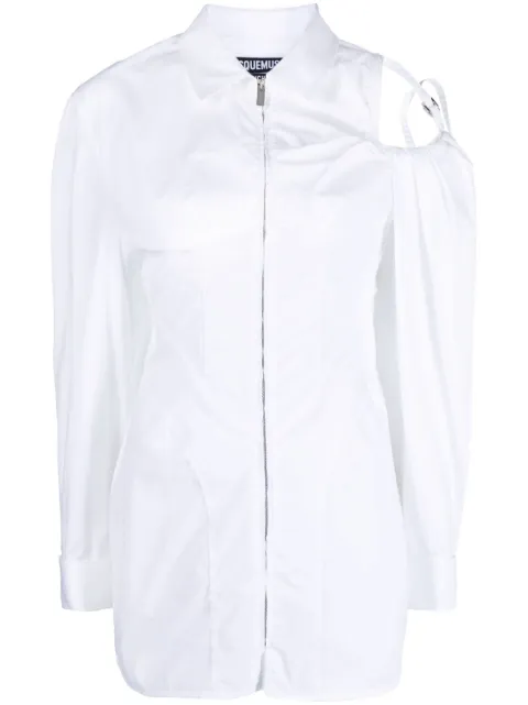 Jacquemus Galliga asymmetric shirt dress White 233DR0801454100