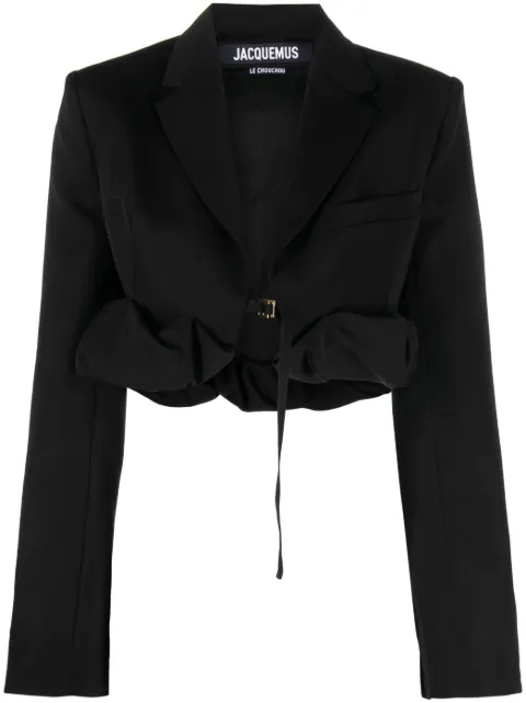 Jacquemus La veste croissant cropped blazer Black 233JA0351333990