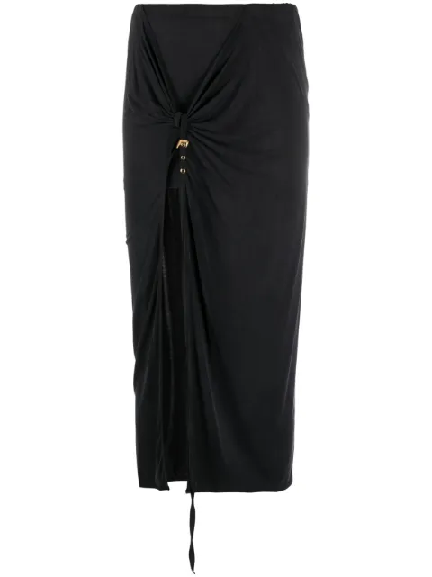 Jacquemus La jupe pareo Croissant midi skirt Black 233SK0442307990