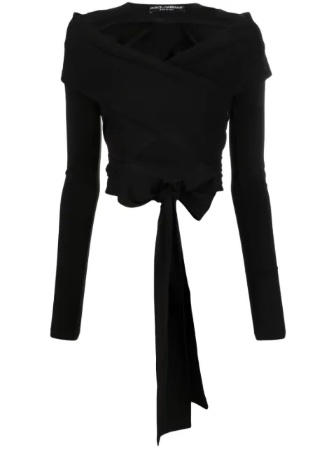 Dolce & Gabbana cut-out wrap top Black F26T8TFUGPO