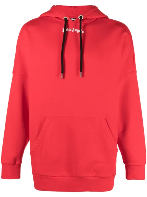 Palm Angels logo-print cotton hoodie Red PMBB036C99FLE0032510