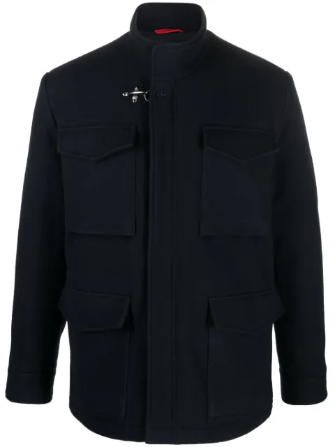 Fay Field drawstring-waist wool blend jacket Blue NAM19470150VJP