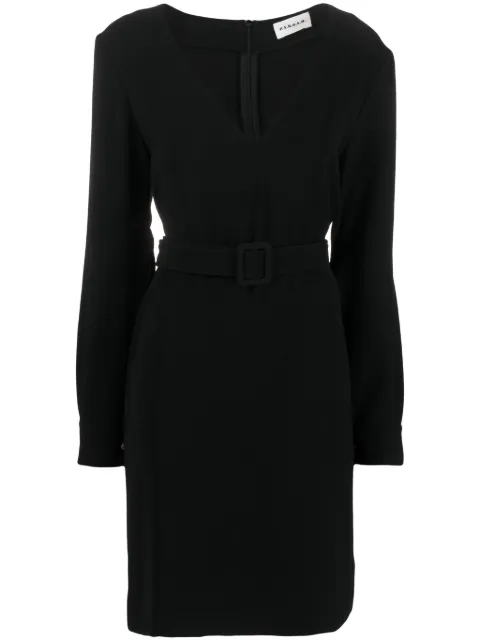 P.A.R.O.S.H. belted V-neck minidress Black POKERD725218