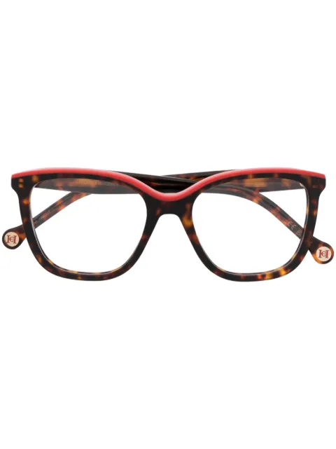 Carolina Herrera contrast-border square-frame glasses Brown HER0146