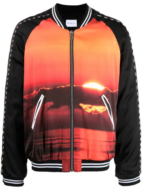BLUE SKY INN graphic-print bomber jacket Black BS2301JK008